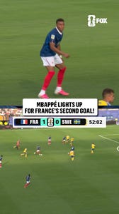 Mbappé reacts as France goes up two on Sweden 🇫🇷