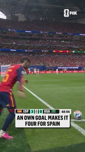 Cucurella volley to force the own goal! Spain lead Saudi Arabia 4-0
