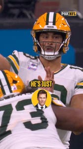 Cam Skattebo visibly frustrated with ref after being called for a ...