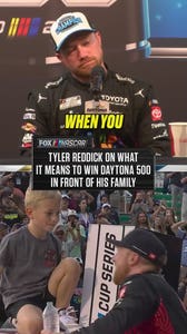 Tyler Reddick was emotional after celebrating his win with his family 🥹