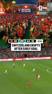 Fans back home in Switzerland celebrate the opening goal against Algeria 🗣️