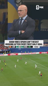 Wholesome celebrations from manager Luis de la Fuente and his Spanish staff