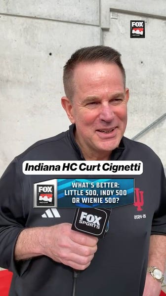 Indiana HC Curt Cignetti has some serious INDYCAR knowledge 🧠