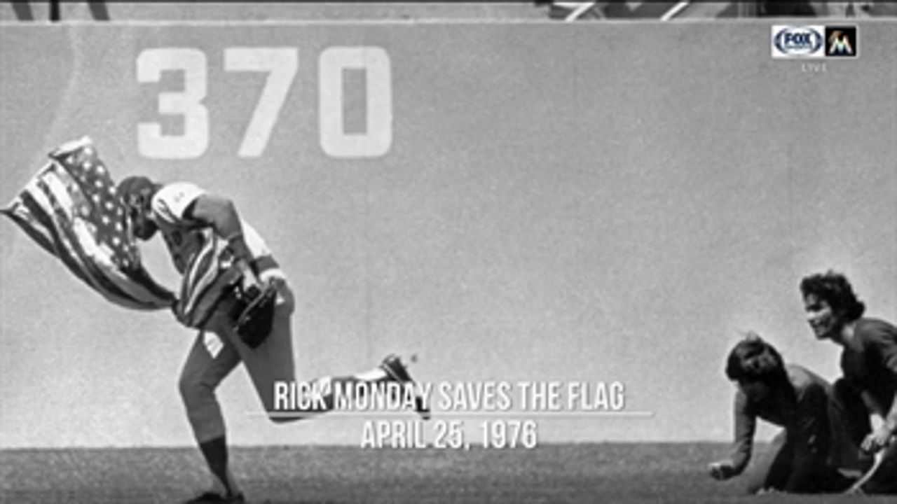 Rick Monday saves the American Flag at Dodgers stadium