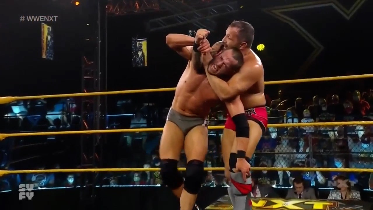 Bobby Fish and Roderick Strong collide