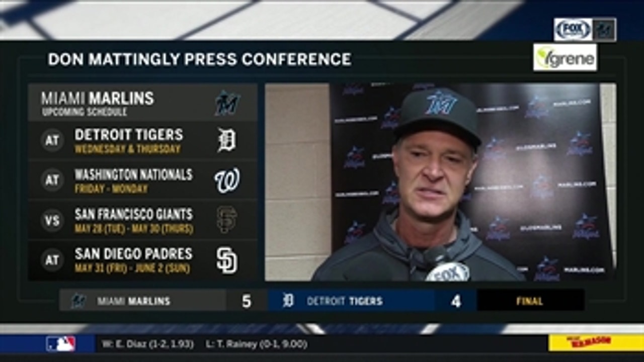 Don Mattingly on getting 4th straight win in series opener against Tigers