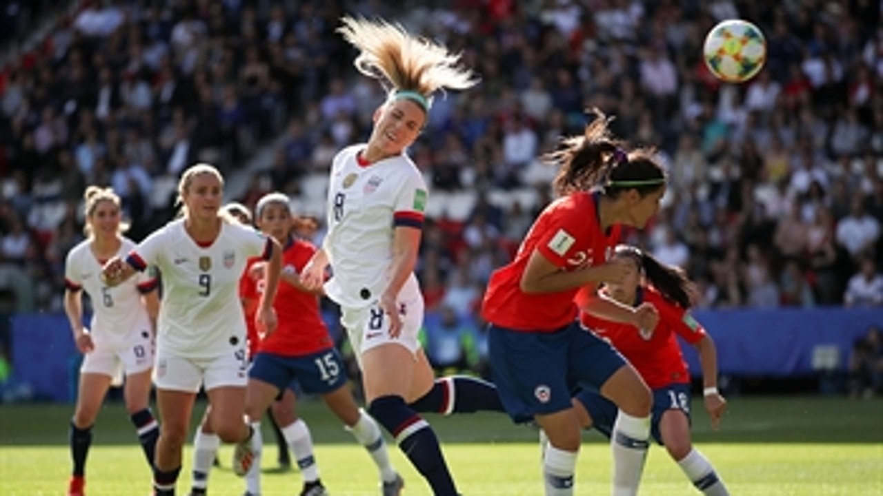Julie Ertz's powerful header gives the United States a 2-0 lead vs. Chile