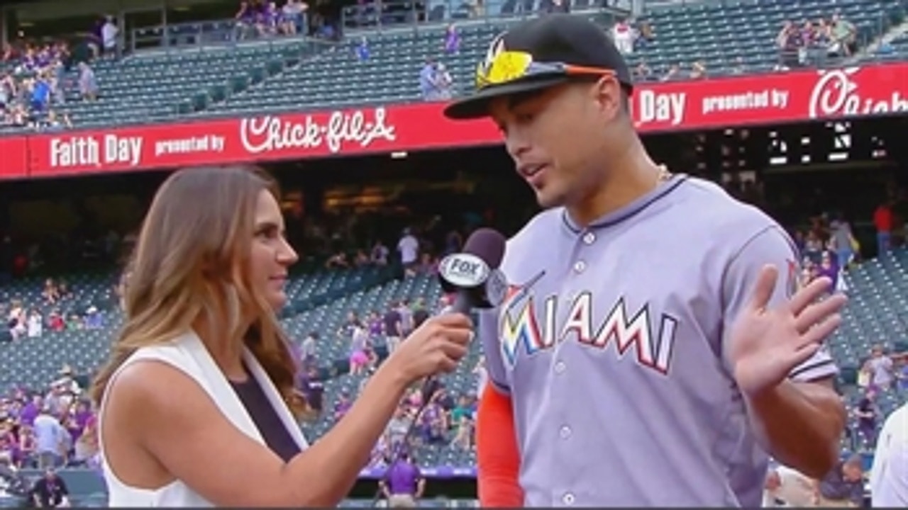 Giancarlo Stanton calls celebrating with Ichiro an awesome moment