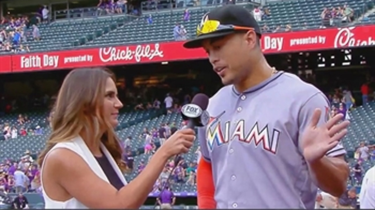 Giancarlo Stanton calls celebrating with Ichiro an awesome moment