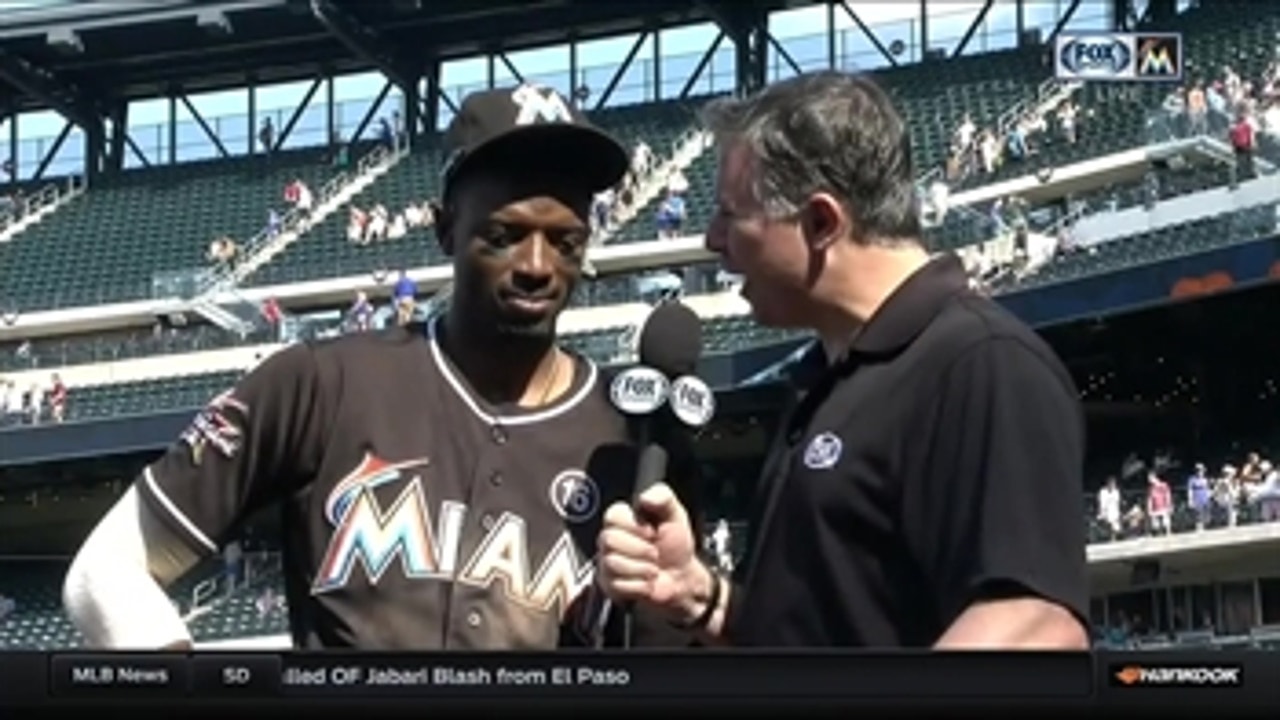 Dee Gordon on the challenges of stealing with Stanton at the plate