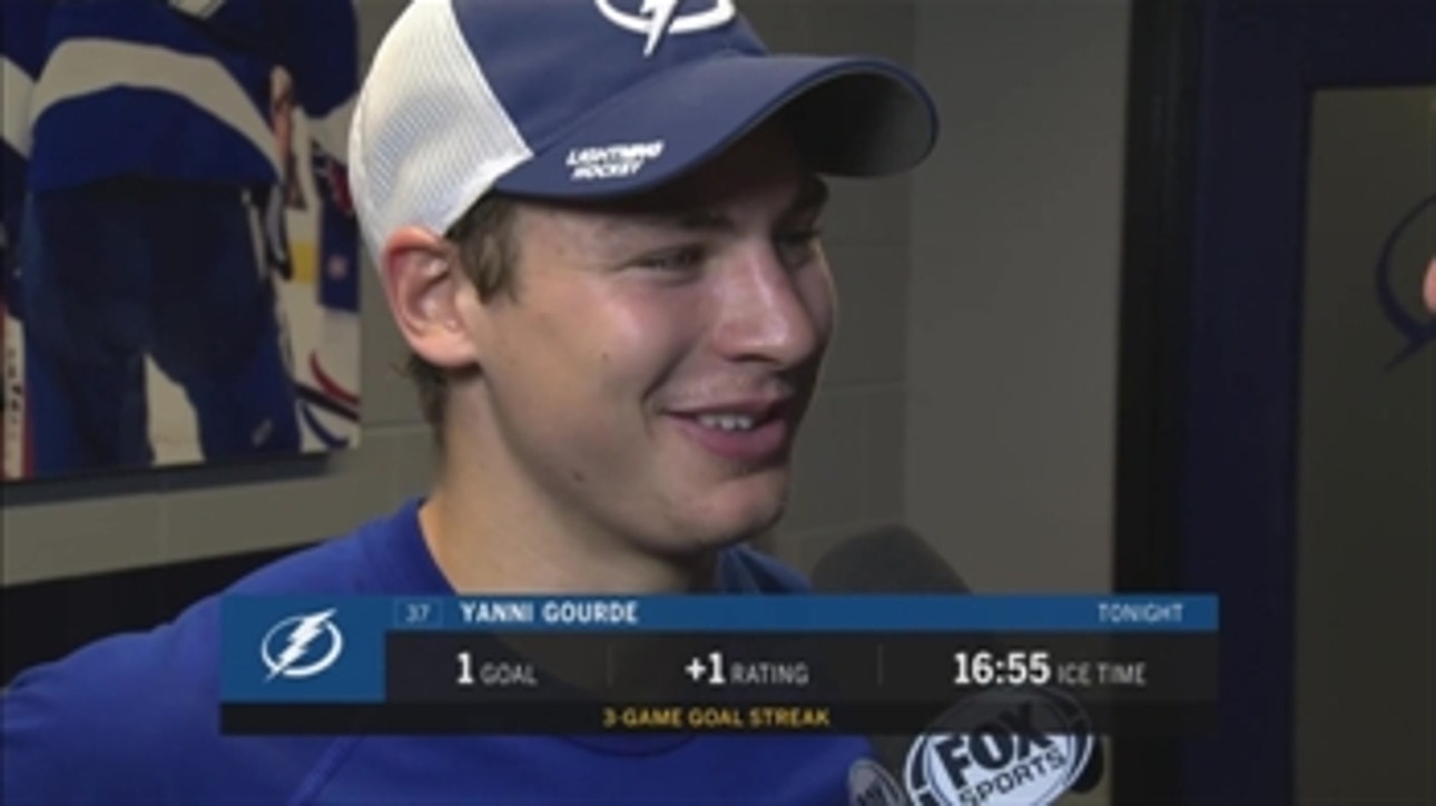 Yanni Gourde on making it three straight games with a goal