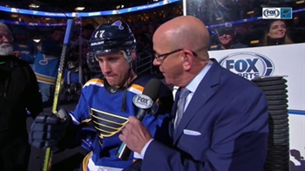 Schwartz after scoring hat trick and a Blues win: 'Everyone's been chipping in'