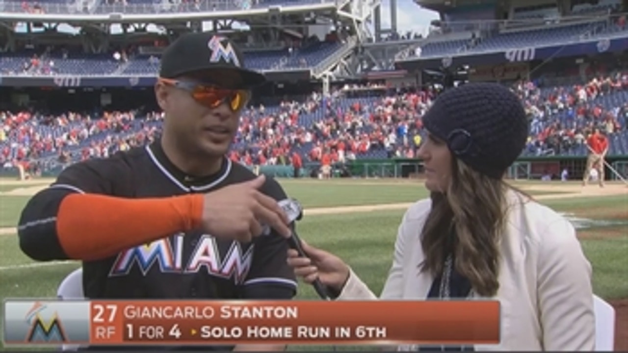 Giancarlo Stanton on his crash in the outfield