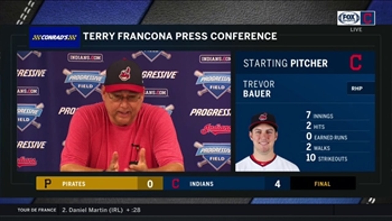 Terry Francona: Bauer has turned himself into one of the better pitchers in MLB