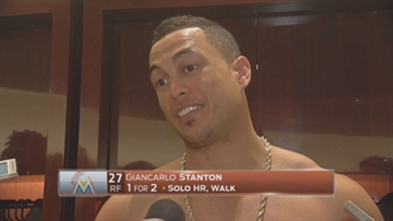 Marlins' Giancarlo Stanton discusses getting more game time after win