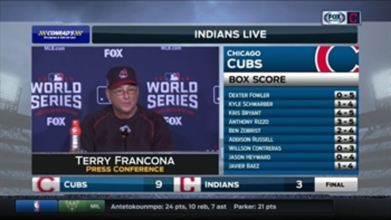 Despite loss, Terry Francona says Tribe did 'next best thing' vs. Cubs in Game 6