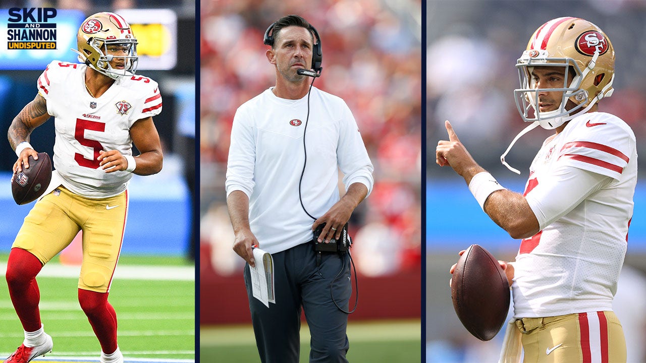 Skip Bayless: Jimmy G likely starts, but throwing in Trey Lance early makes sense due to his running abilities I UNDISPUTED