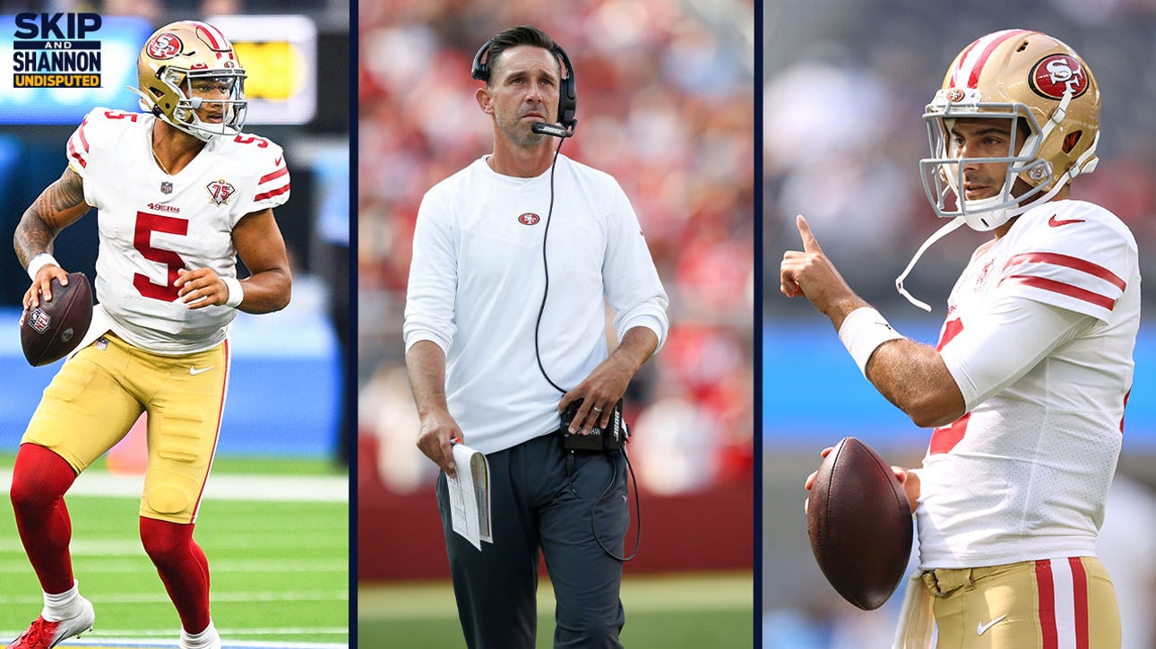 Skip Bayless: Jimmy G likely starts, but throwing in Trey Lance early makes sense due to his running abilities I UNDISPUTED