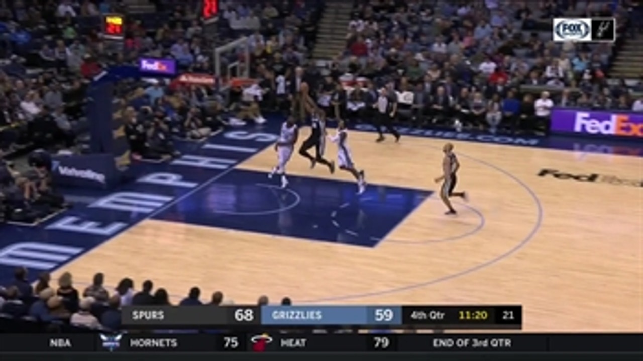 WATCH: Rudy Gay takes flight in 4th quarter ' Spurs at Grizzlies
