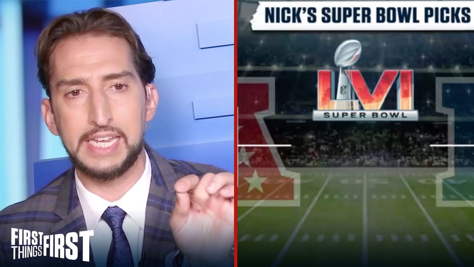 Nick Wright unveils his Super Bowl LVI predictions ahead of Week 1 I FIRST THINGS FIRST