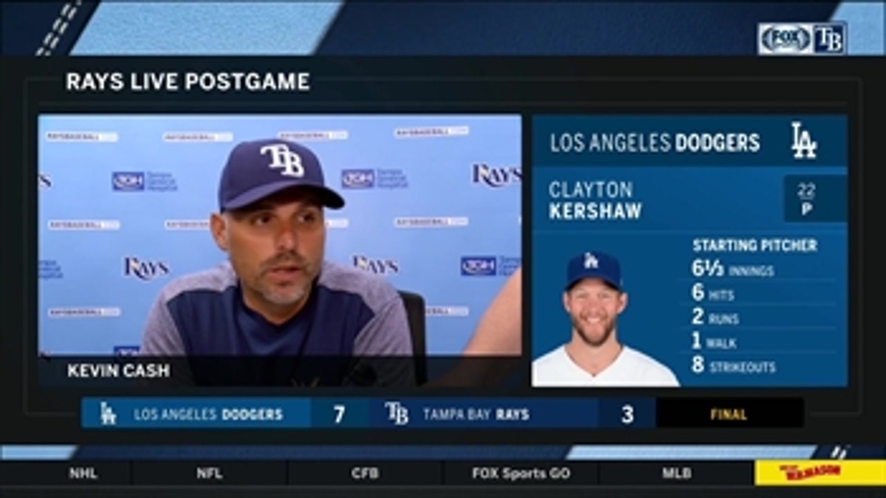 Kevin Cash breaks down Rays' loss to Clayton Kershaw, Dodgers