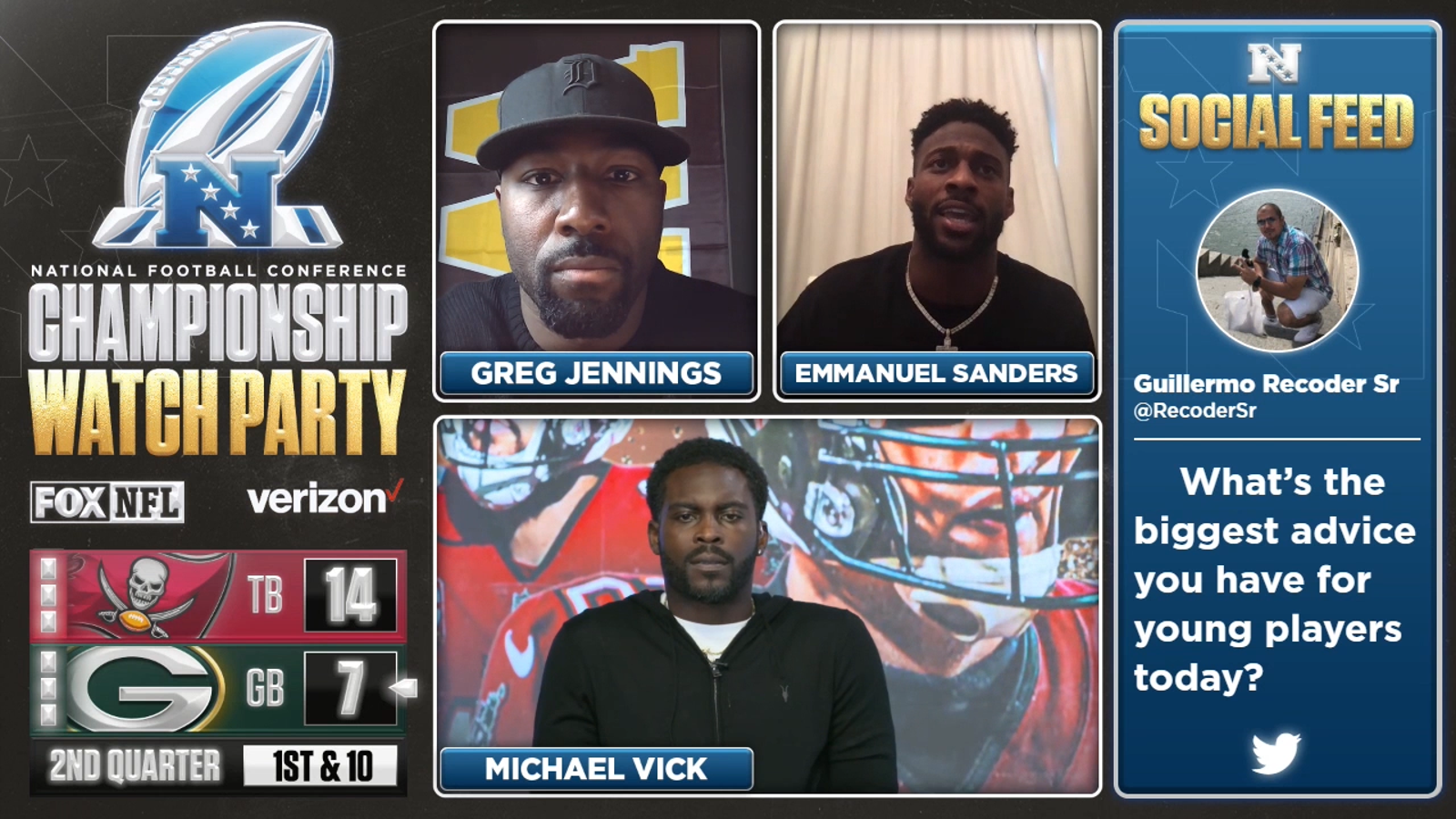 Emmanuel Sanders, Greg Jennings, and Michael Vick on advice for next generation