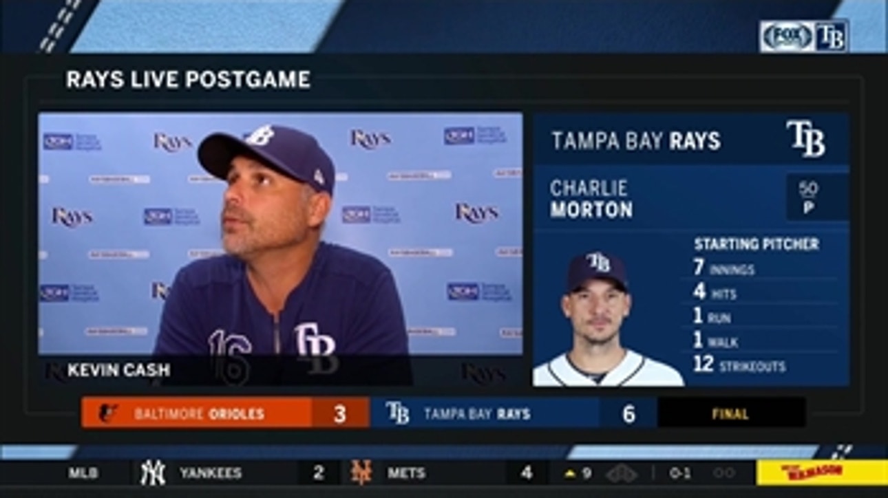 Kevin Cash recaps Rays' 6-3 win over Baltimore, Charlie Morton's 12-strikeout performance