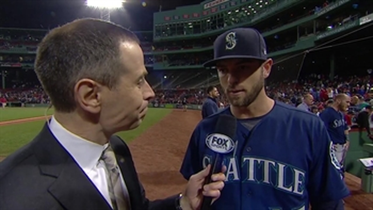 Jon Morosi talks with Mitch Haniger after his big night against the Boston Red Sox