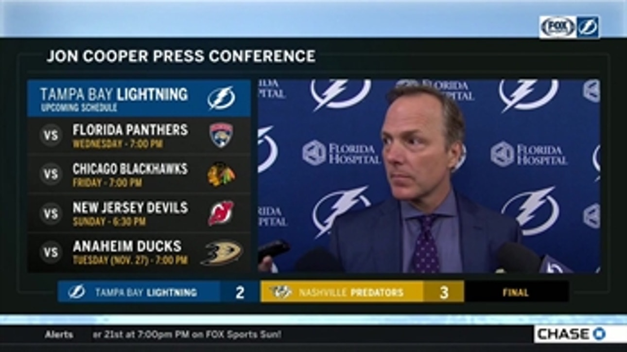 Jon Cooper recaps loss to Predators