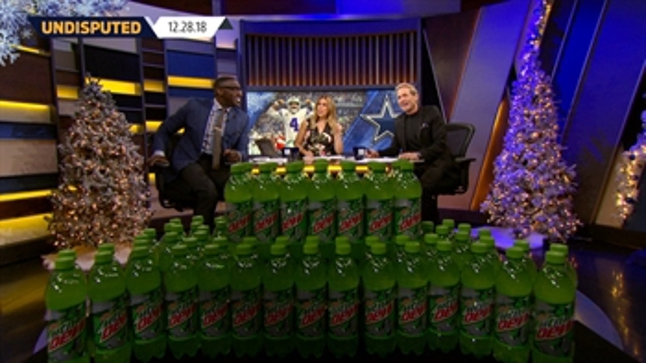 Watch Shannon Sharpe surprise Skip Bayless with cases of Diet Mountain Dew