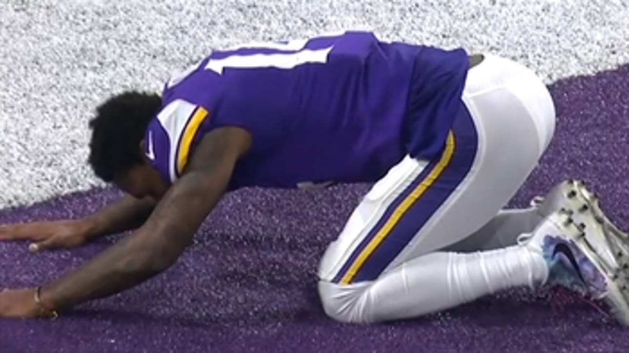 Watch Stefon Diggs' emotional reaction after his game-winning TD for the Vikings'