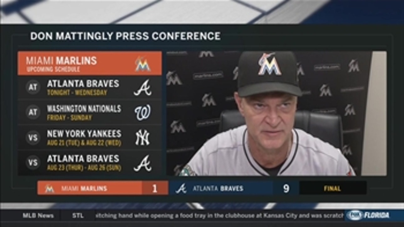 Don Mattingly on Martin Prado likely headed to DL, Game 1 loss to Braves