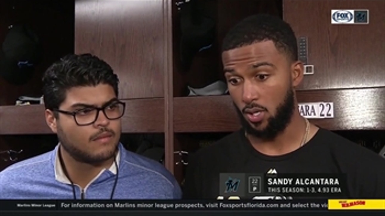 Marlins starting pitcher Sandy Alcantara talks about settling in after a rough start vs. Cubs