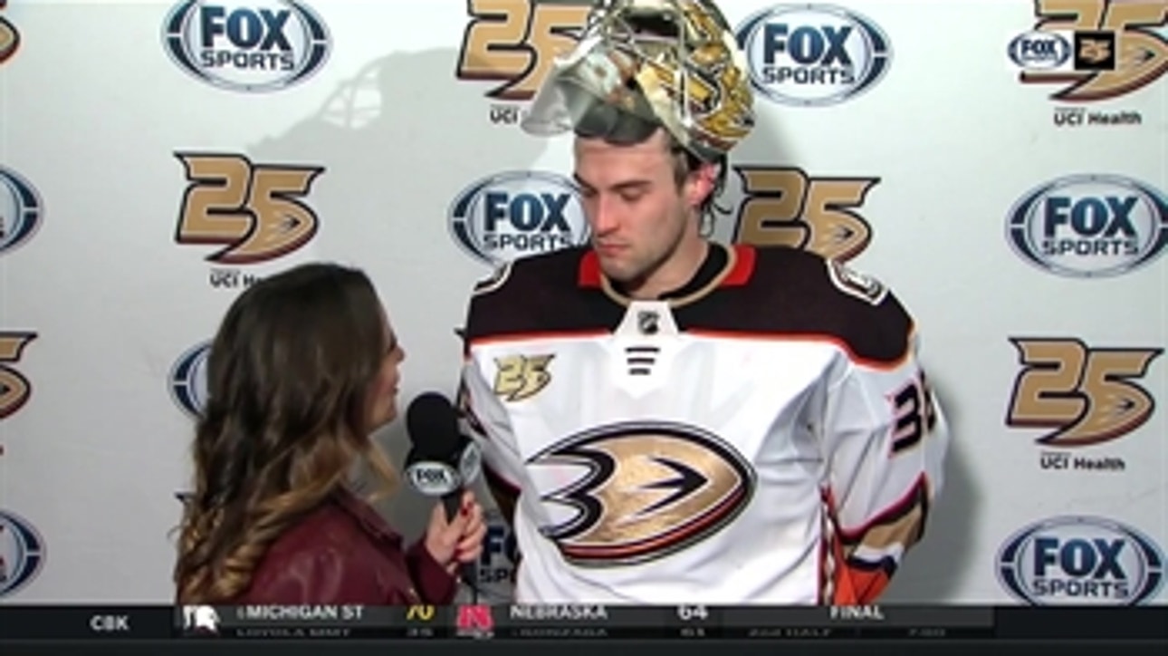 John Gibson comments on his second shutout of the season
