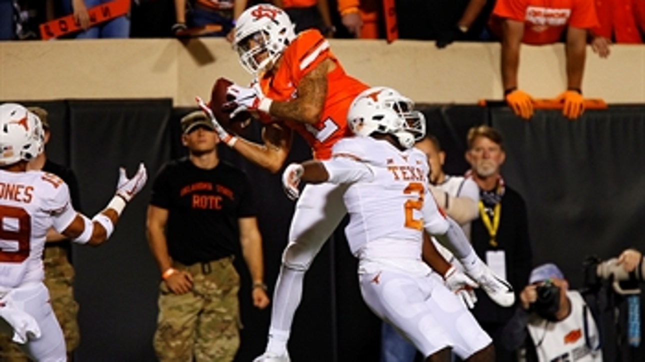 Wallace explodes for 222 yards and 2 TDs as Oklahoma State knocks off No. 6 Texas 38-35
