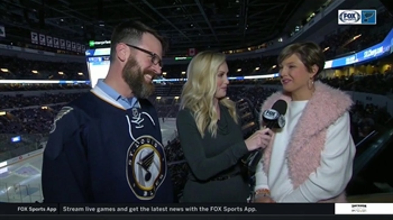 Bone marrow donor meets match at Blues game