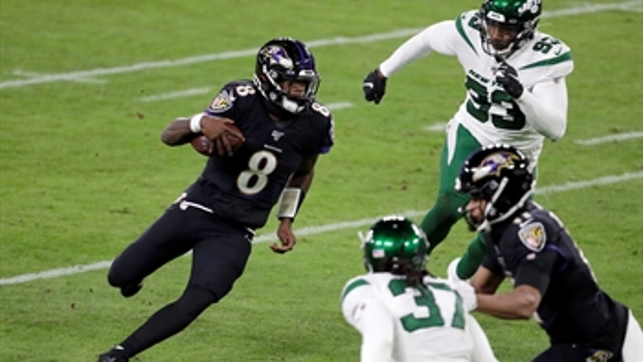 Lamar Jackson breaks single season QB rushing record as Ravens cruise past Jets, 42-21