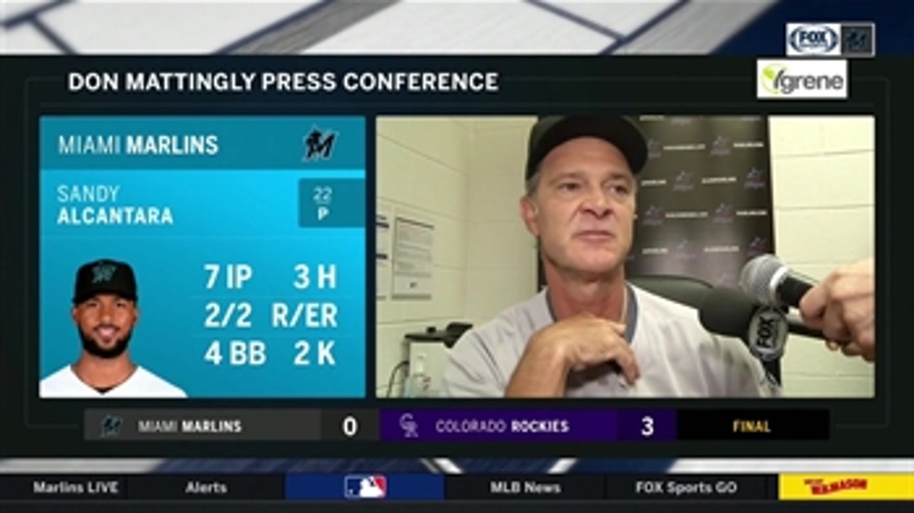 Don Mattingly on Alc√É¬°ntara-Gray pitchers' duel, loss to Rockies