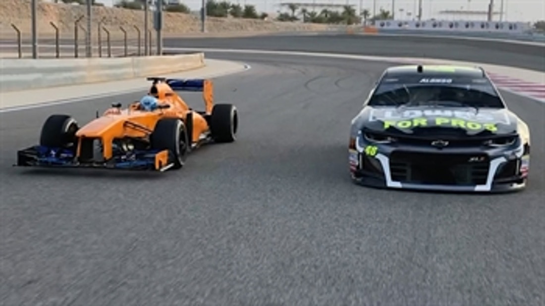 Jimmie Johnson & Fernando Alonso talk about their ride swap at the Bahrain International Circuit