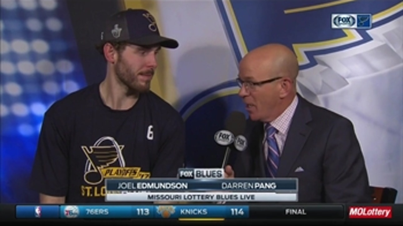 Edmundson on Blues game-winner: 'Luckily, it popped out to me'