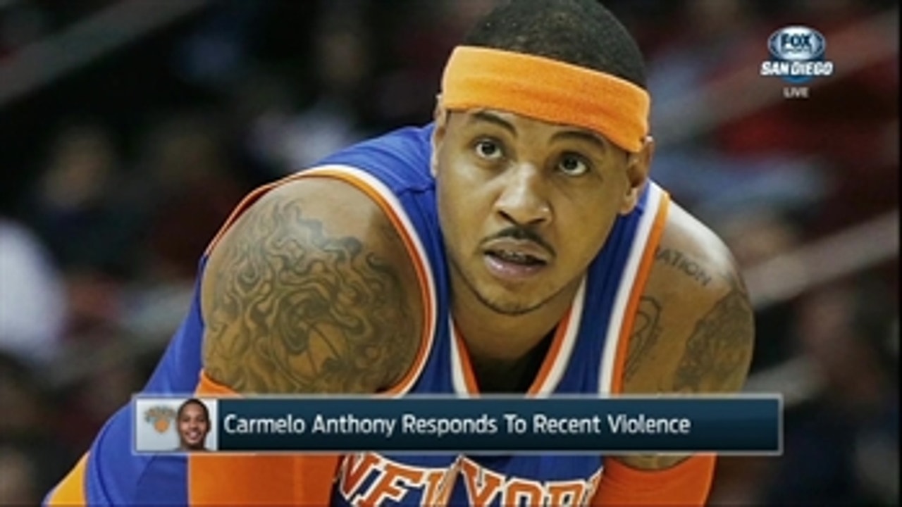 Carmelo Anthony tweets fellow athletes to 'step up and take charge' following Dallas shootings