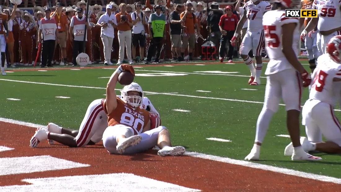 Hudson Card connects with Cade Brewer for six-yard TD reception, Texas takes 14-3 lead over Louisiana