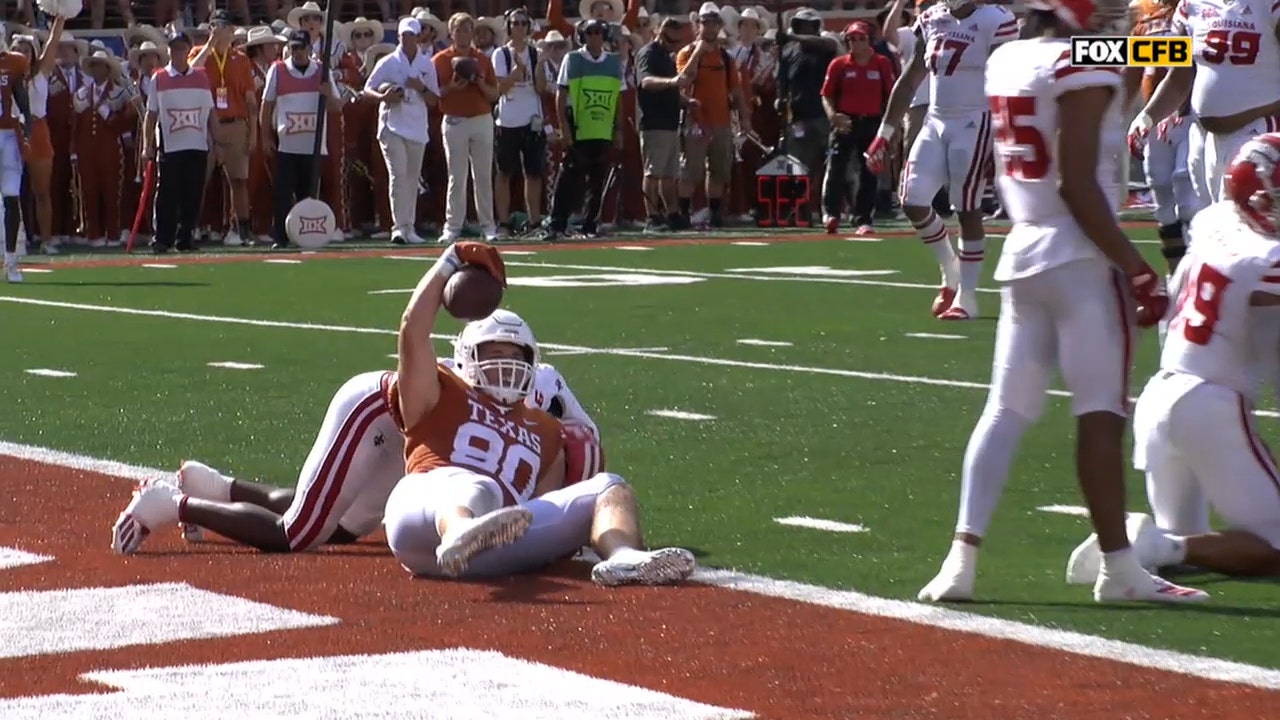 Hudson Card connects with Cade Brewer for six-yard TD reception, Texas takes 14-3 lead over Louisiana