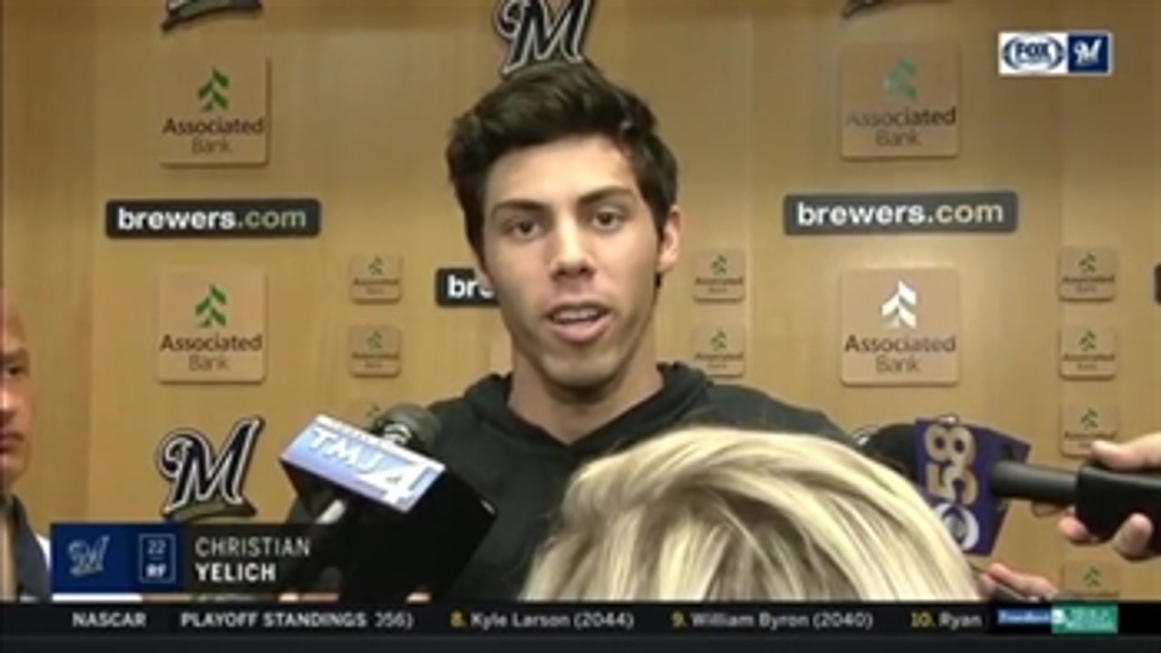 Brewers' Yelich remains positive since suffering season-ending injury