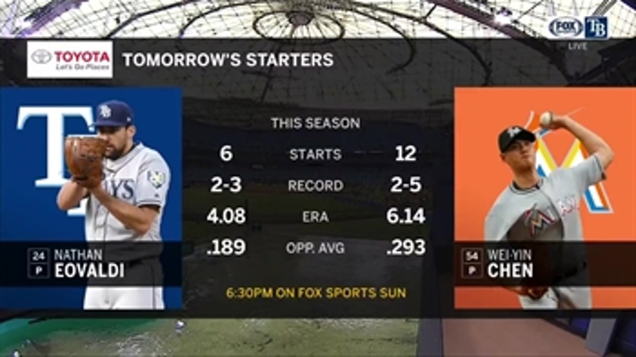 Nathan Eovaldi , Rays head south to face Marlins