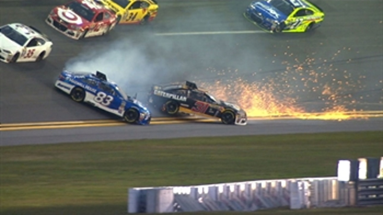 CUP: Newman and Waltrip Wreck in Practice - 2016 Daytona 500