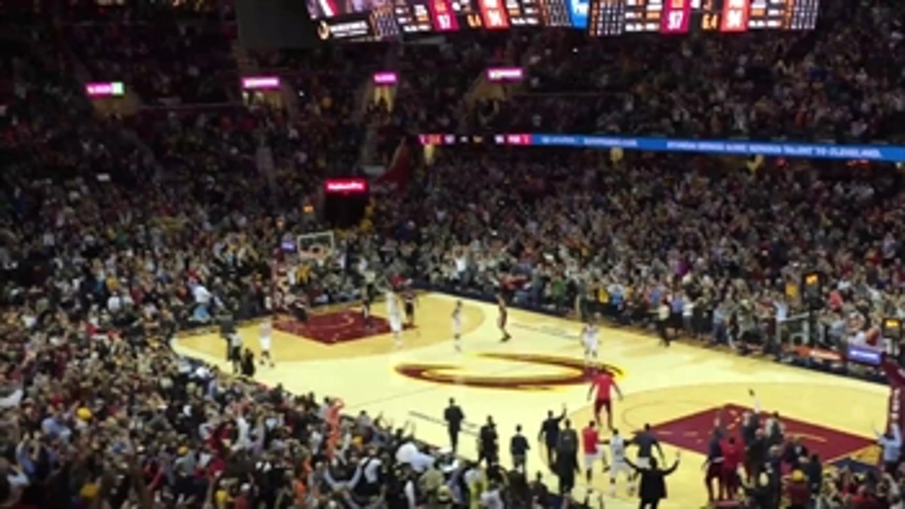 Crowd reacts to Kyrie's game-winning three