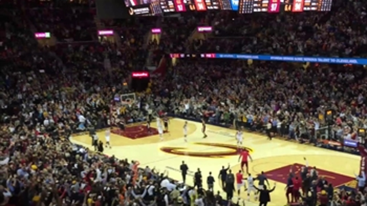 Crowd reacts to Kyrie's game-winning three