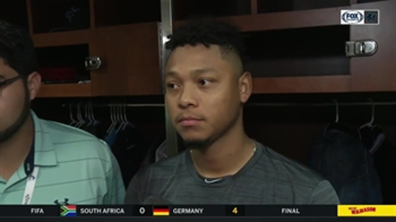 Elieser Hernandez discusses his pitch selection after Marlins' loss to Cardinals