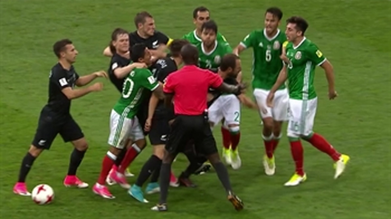 Mexico, New Zealand carded for fight after VAR review ' 2017 FIFA Confederations Cup Highlights